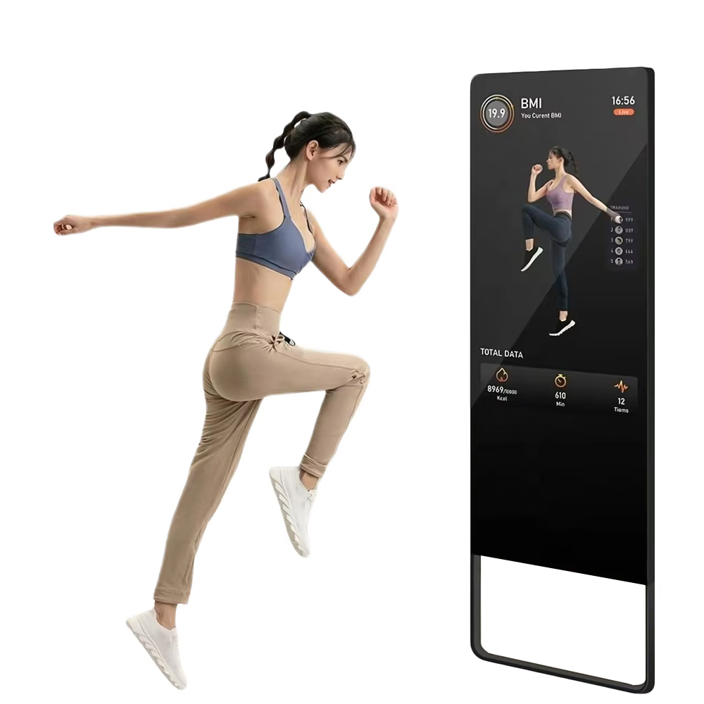 Smart Home Gym Mirror - Dokunmatik Ekranlı Kişisel Antrenör Aynası, Yere