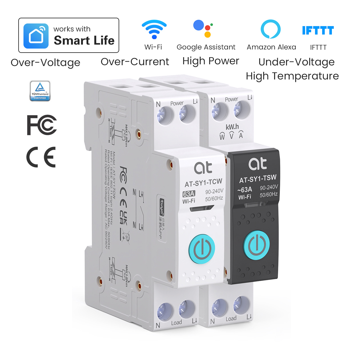 Tuya Smart Switch - Tuya WiFi Akıllı Şalter 1P+N 63A