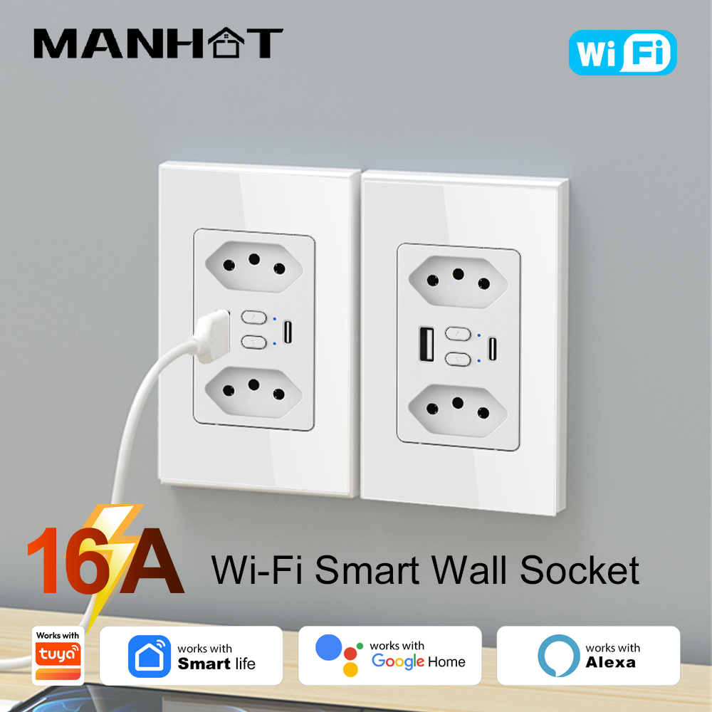 Wifi Smart Plug - MANHOT Wifi Akıllı Brezilya Priz Anahtarı,