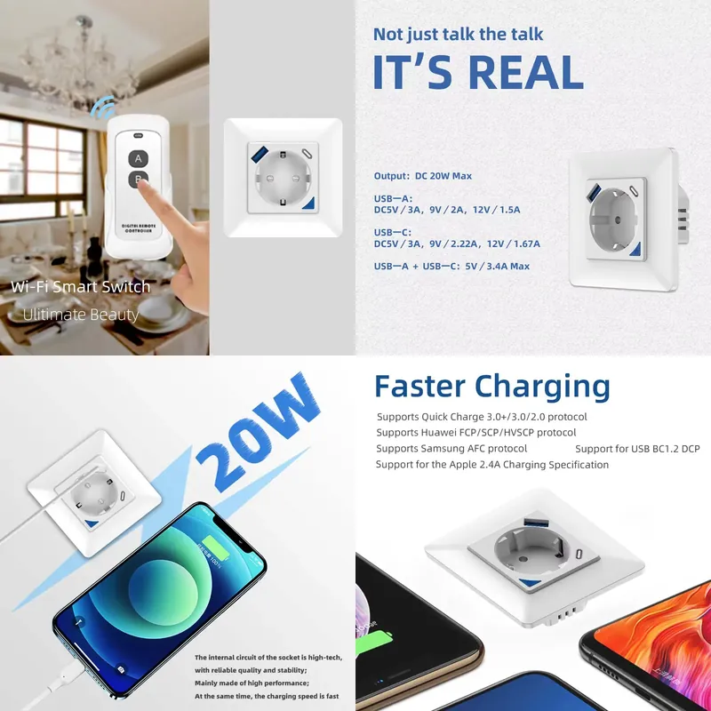 Wifi Smart Plug - Akıllı Uzaktan Kumandalı EU Standart Güçlü