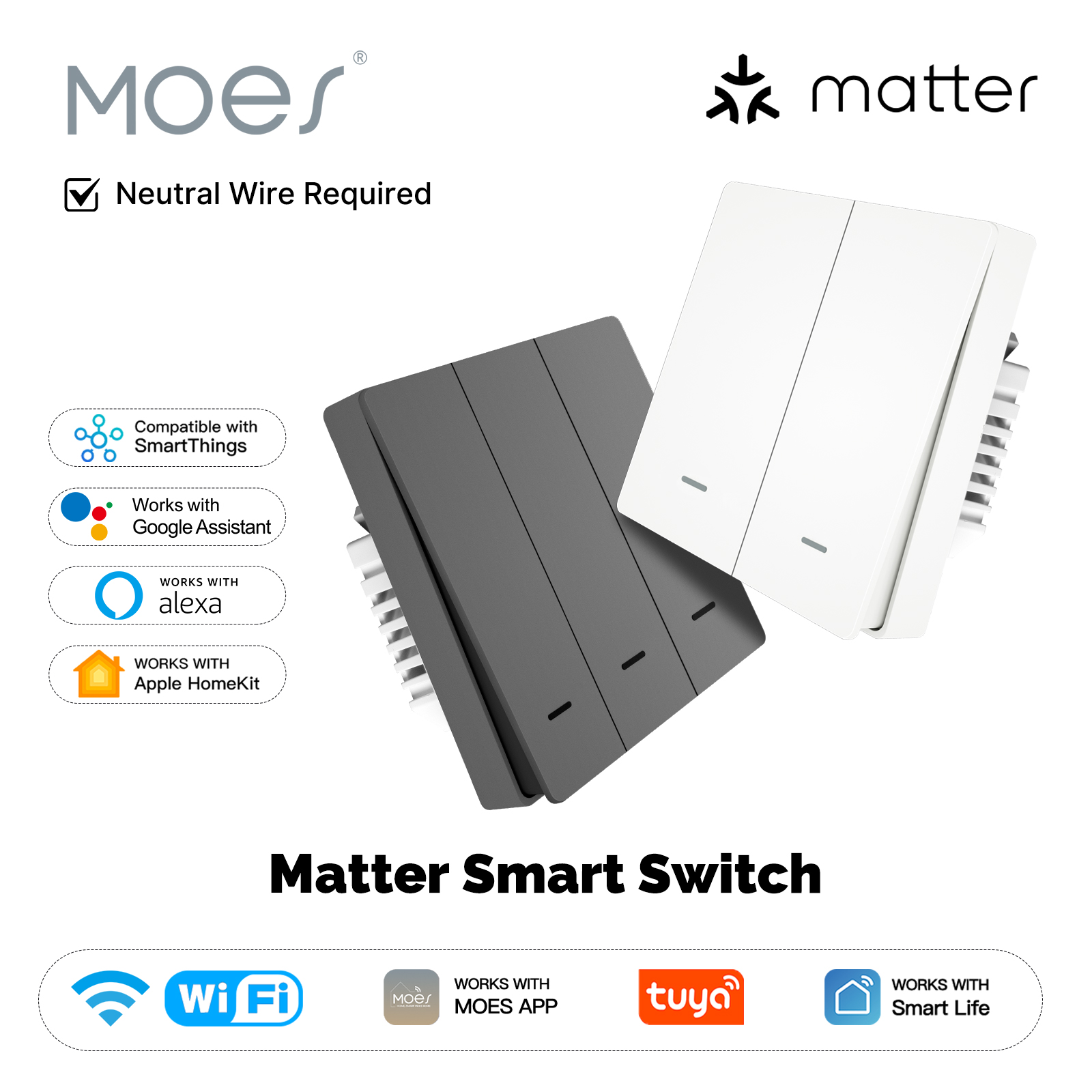 MOES Matter Tuya WiFi Akıllı I - Tuya Smart Switch incelemesi ve fiyatı